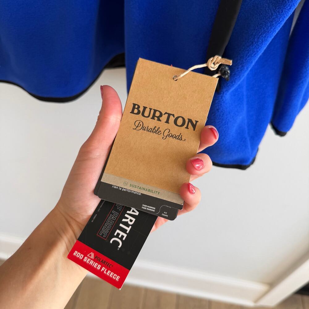 Burton Hearth Fleece Mock Neck Long Sleeve Pullover Cobalt Blue XXL NWT - Picture 8 of 11